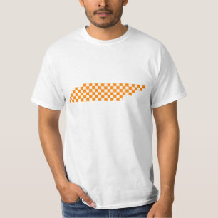 Camiseta Pixel alaranjado e branco escolar Tennessee