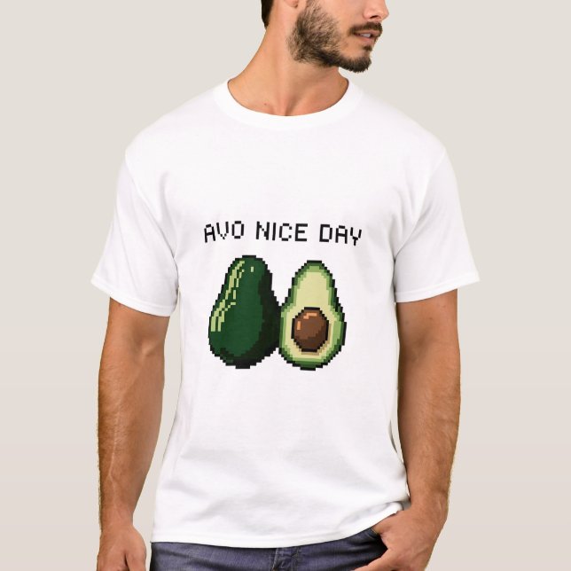 Camiseta Pixel Art Avocado Avo Belo Dia Belo Design (Frente)