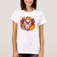 Pixel Art Fiery Crowned Axolotl