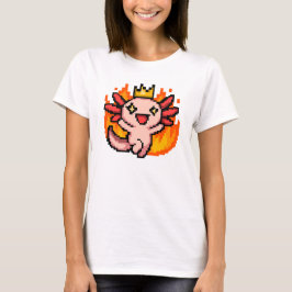 Camiseta Pixel Art Fiery Crowned Axolotl