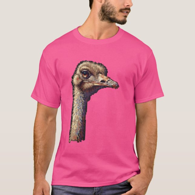 Camiseta Pixel Art Lover - mãe Pai de avestruz (Frente)
