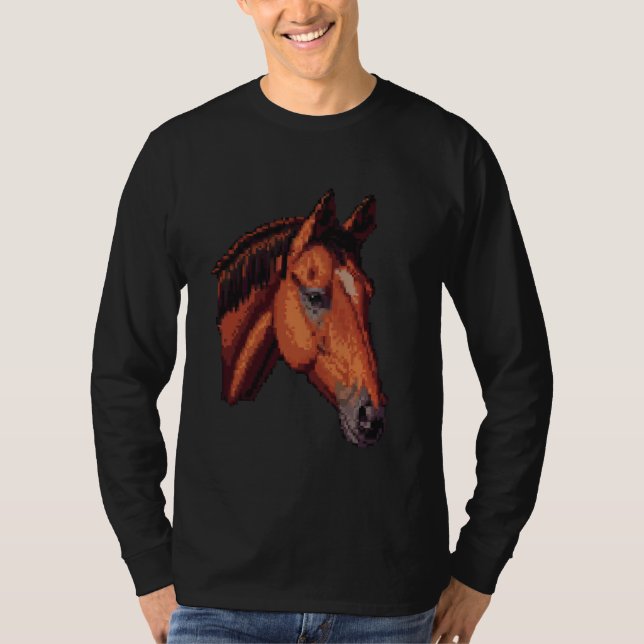 Camiseta Pixel Art Lover - Mãe Pai de Cavalo (Frente)
