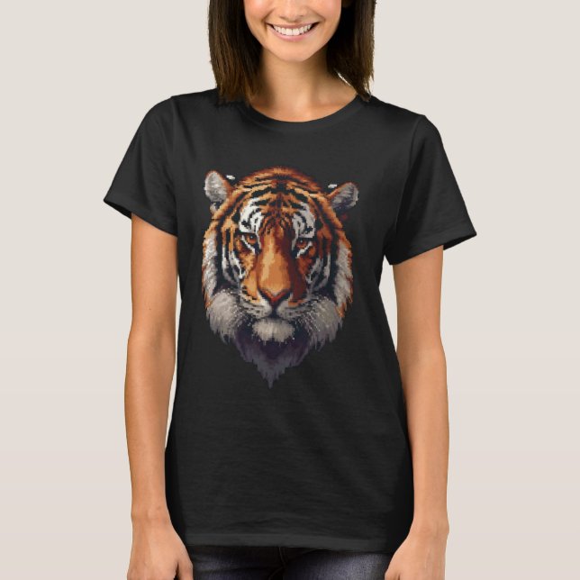 Camiseta Pixel Art Lover - Pai Tigre Mãe (Frente)