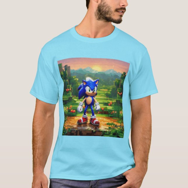 Camiseta Pixel Art Sonic (Frente)
