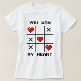 Camiseta Pixel Art "You Ware My Heart" Tic Tac Toe Gamer