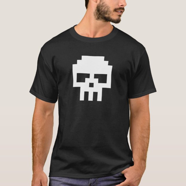 Camiseta Pixel Branco De 8 Bits (Frente)
