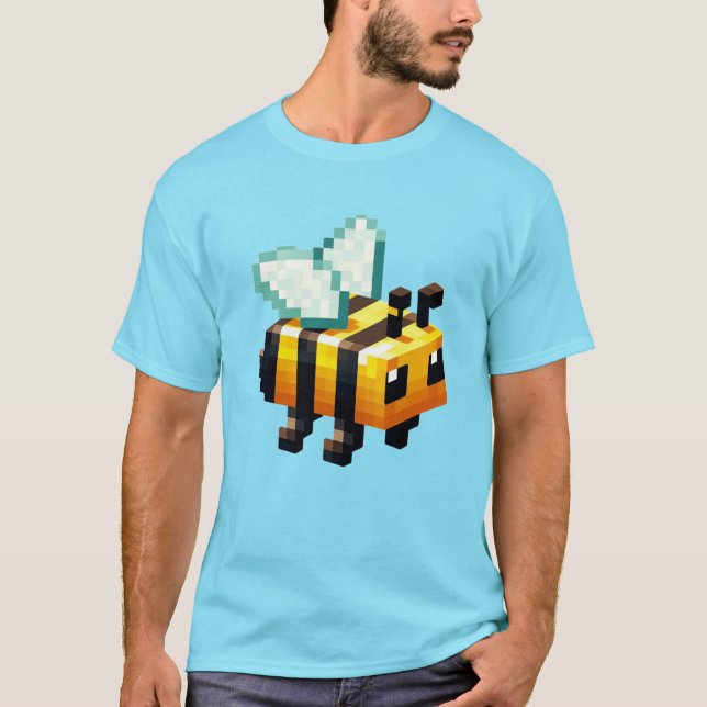 Camiseta Pixel Buzz: A aventura ensolarada sobre o campo (Frente)