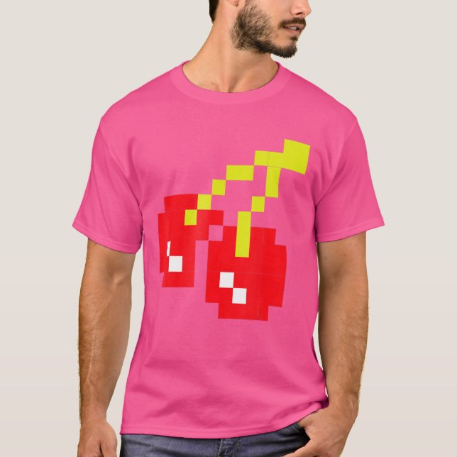 Camiseta Pixel Cherries 80s Vídeo Game Halloween Costume Ea (Frente)