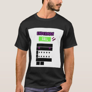 Camiseta Pixel Enderman Fail Shirt - Gamer Retro Teto Engra