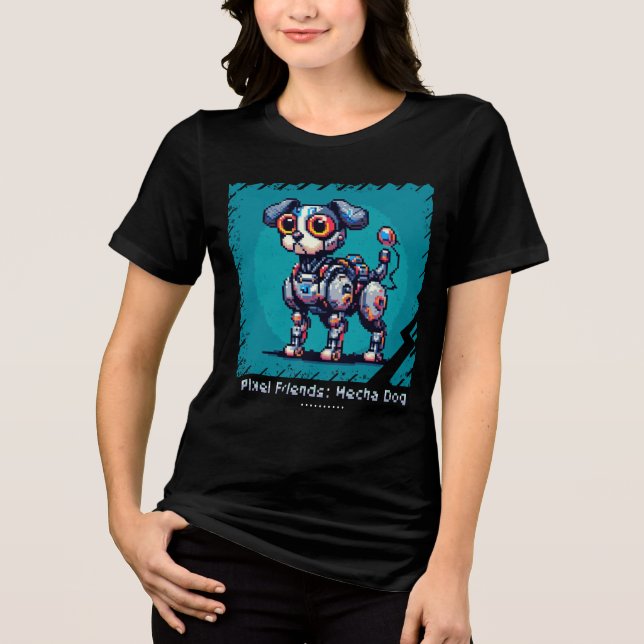 Camiseta Pixel Friends: Mecha Dog (Robot Dog) (camisa femin (Frente)