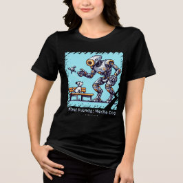Camiseta Pixel Friends: Mecha Dog (Robot Dog) (camisa femin