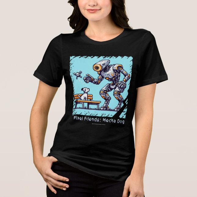 Camiseta Pixel Friends: Mecha Dog (Robot Dog) (camisa femin (Frente)