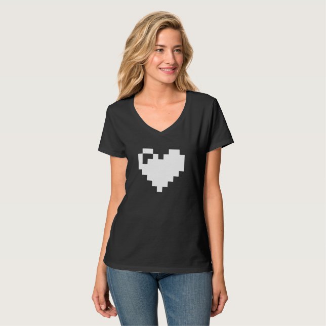 Camiseta Pixel Heart 8 bits (Frente Completa)