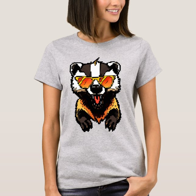 Camiseta Pixel Honeybadger sem rosto (Frente)