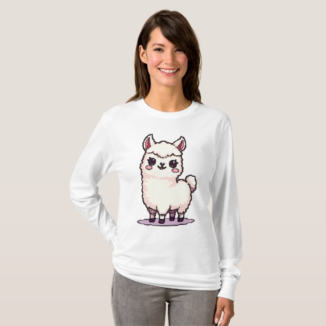 Camiseta Pixel Llama Charm (Frente Completa)