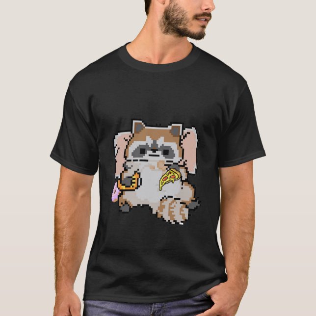 Camiseta Pixel Raccoon (Frente)