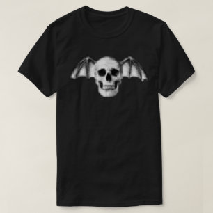 Camiseta Pixel Skull com Asas Bat