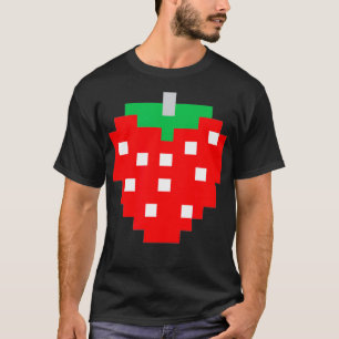 Camiseta Pixel Strawberry 80s Video Game Halloween Costume 