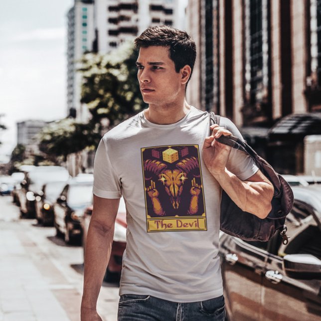 Camiseta Pixel Tarot Card Devil (Criador carregado)