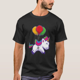 Camiseta Pixel Unicorn Em Balões