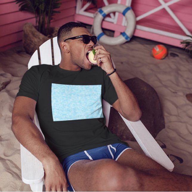 Camiseta Pixelação Mosaica Azul (Criador carregado)