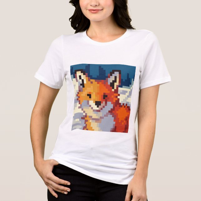 Camiseta Pixelart, Pixel Art, Fox, vos (Frente)
