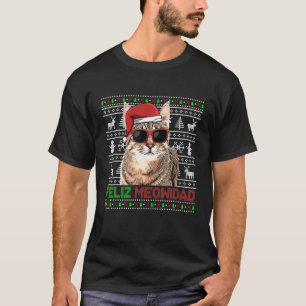 Camiseta Pixiebob Cat Feliz Meowidad Engraçado Natal
