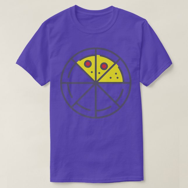 Camiseta Pizza 3 Fatias Queijo Pepperoni Engraçado Geométri (Frente do Design)