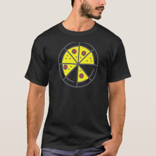 Camiseta Pizza 6 Fatias Queijo Pepperoni Comida Geométrica