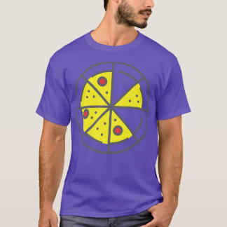 Camiseta Pizza 6 Slices Cheese Pepperoni Funny Geometric Fo
