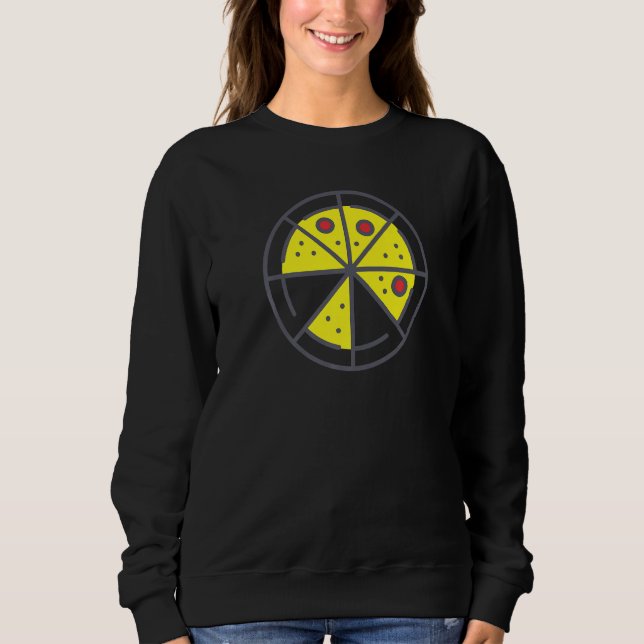 Camiseta Pizza 6 Slices Cheese Pepperoni Funny Geometric Fo (Frente)