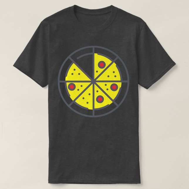 Camiseta Pizza 7 Fatias Queijo Pepperoni Engraçado Geométri (Frente do Design)