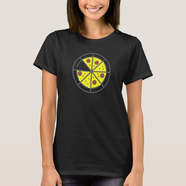 Camiseta Pizza 7 Slices Cheese Pepperoni Funny Geometric Fo (Frente)