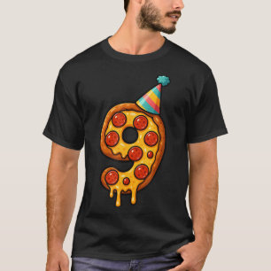 Camiseta Pizza 9º Aniversário, 9 Anos Festa Hábitos