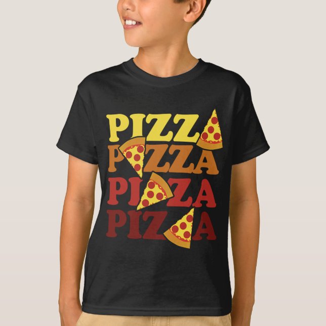 Camiseta Pizza amada pizza pizza pizza retrô pizza (Frente)