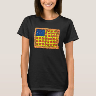 Camiseta Pizza American Flag 4 De Julho Comidas Meninas Ki