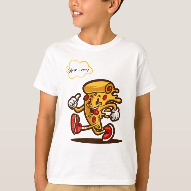 Camiseta pizza, aqui vou eu (Frente)