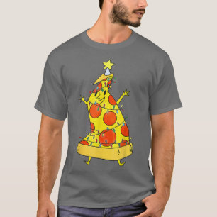 Camiseta Pizza Árvore de Natal Luzes Xmas Meninos