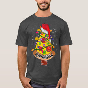 Camiseta Pizza Árvore de Natal Luzes Xmas Pajama Matando O