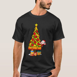 Camiseta Pizza Árvore de Natal Pizza Fatia Engraçada Xmas p