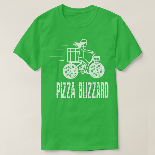 Camiseta Pizza Blizzard Bike Courier Service (Frente do Design)