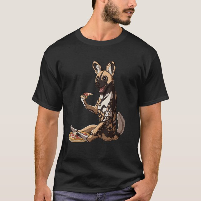 Camiseta Pizza  Cão Selvagem Africano (Frente)