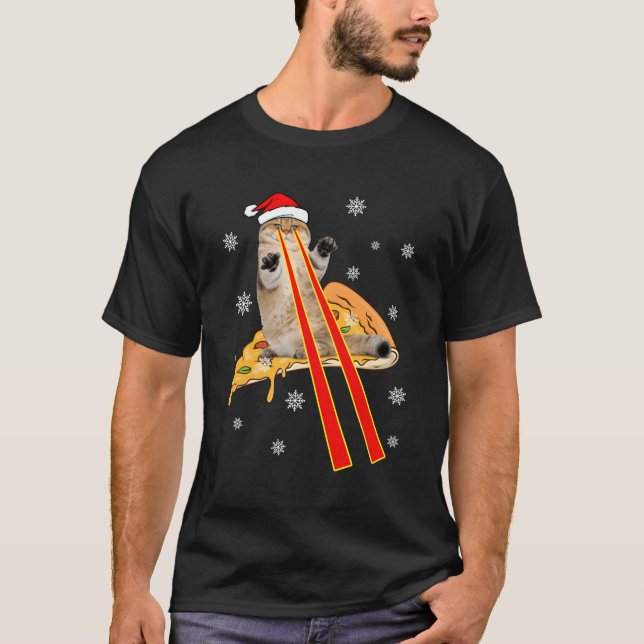 Camiseta Pizza Cat Com Olhos Laser Pizza De Gato (Frente)