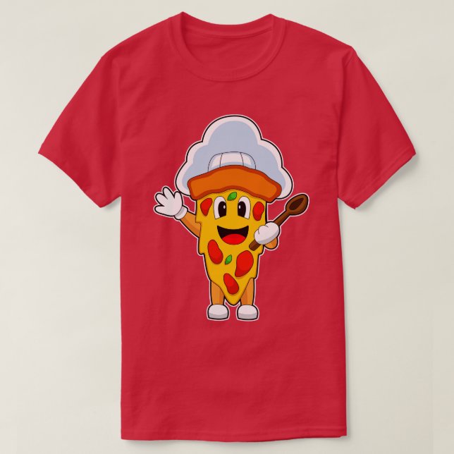 Camiseta Pizza Chef Colheres de Cozinhar (Frente do Design)