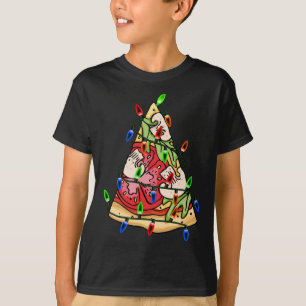 Camiseta Pizza Christmas Tree Lights Xmas para Pizza Lovers