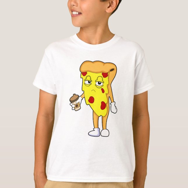 Camiseta Pizza com queijo e café de Salami (Frente)