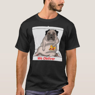 Camiseta Pizza Comendo Pug