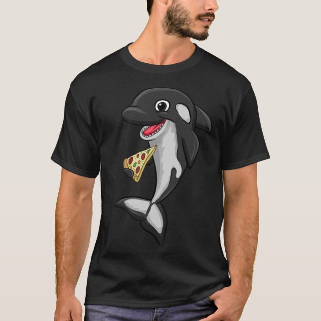 Camiseta Pizza Comida Amor Baleia Assassina Orca (Frente)