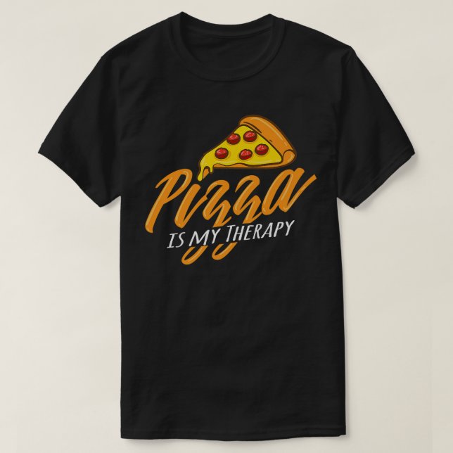 Camiseta Pizza Como Terapia Fazer Irônico Pizza Chef 142829 (Frente do Design)