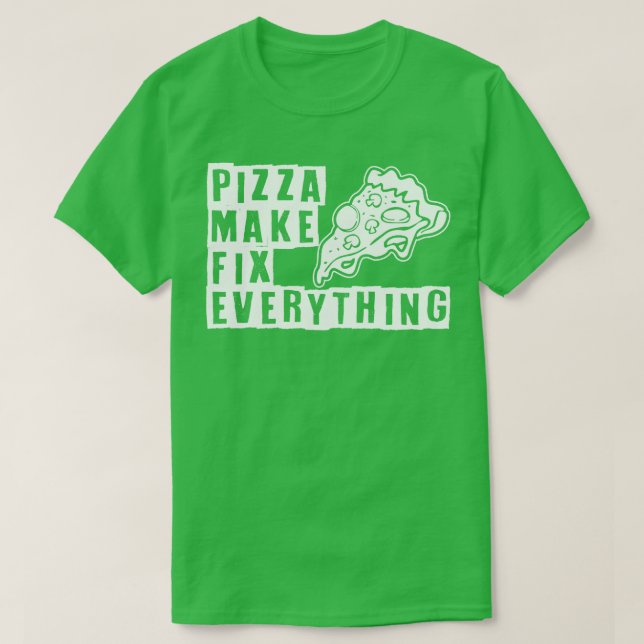 Camiseta Pizza consertar tudo (Frente do Design)
